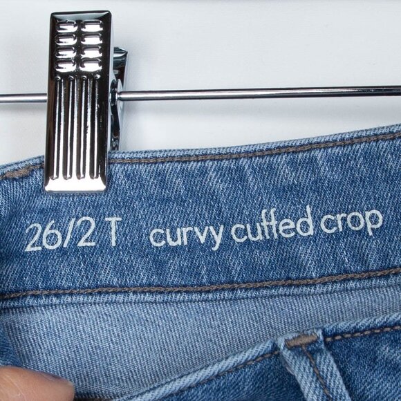 Ann Taylor Loft Curvy Cuffed Crop Jeans Sz 26/2T - Picture 4 of 7